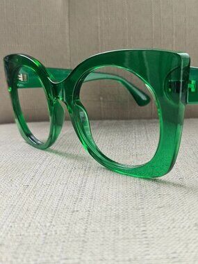 Zenni Optical Women Glasses Eyewear Frame Green Oversized Eyeglasses